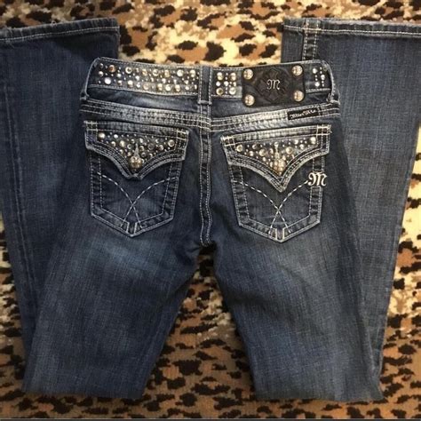 Size 25 Flared Studded Miss Me Jeans Msg Or Comment Depop Low Rise