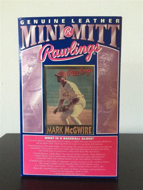 Mark Mcgwire Big Mac Mini Glove Mitt Rawlings Card Stl Cardinals Gold