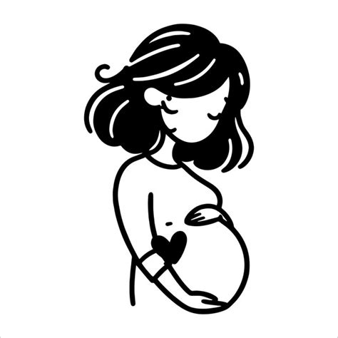 Pregnant Woman Svg Premium Ai Generated Vector