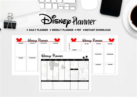 DISNEY Daily Weekly Planner Disney Style Daily Planner | Etsy