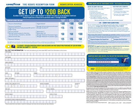 Goodyear 2025 Rebate Form