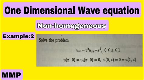 One Dimensional Wave Equation Non Homogeneous Wave Equation Example