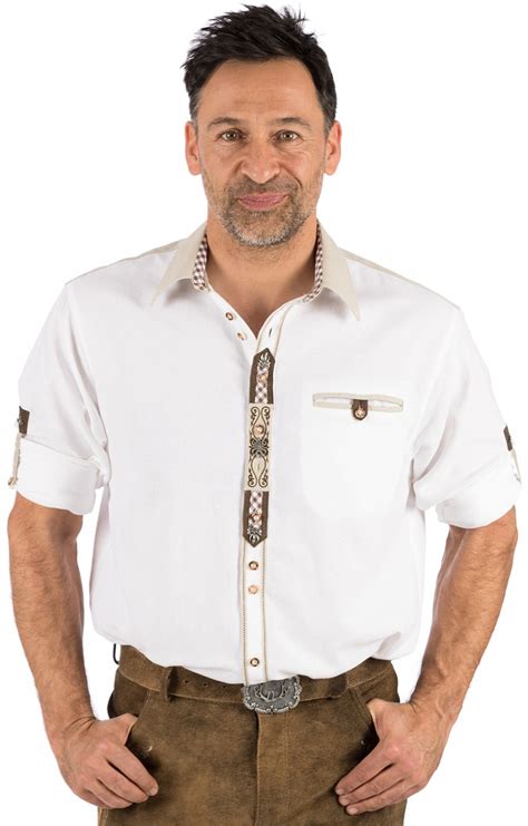 Os Trachten German Traditional Shirt Luca White Regular Fit Bestellen