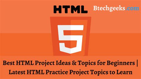 List Of Html Project Ideas And Topics For Beginners To Explore