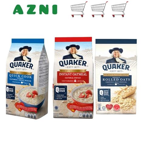 Jual Quaker Oatmeal 800 Gr Instan Quick Cook Rolled Oat All Varian