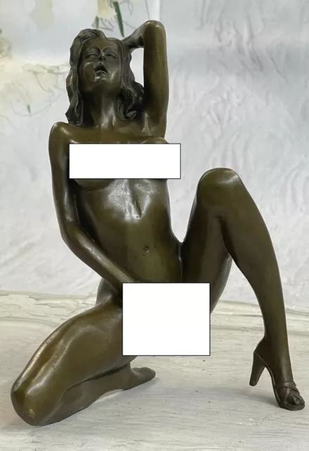 Signed Bronze Erotic Sculpture Nude Art Sex Statue Figurine Figure