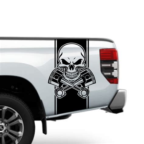 Vinilo Sticker Lateral Calavera Camioneta Set 2u Adhesivo