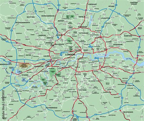 London Metropolitan Area map Stock Illustration | Adobe Stock