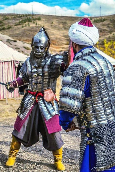 Late 15th Century Ottoman Wearing A Turban Against A Turkmen Warrior