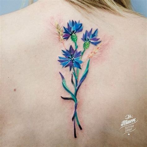 25 Wonderful Cornflower Tattoo Designs For Men And Women