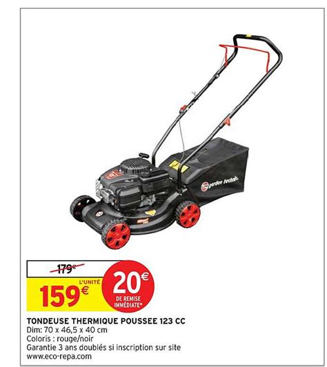 Promo Tondeuse Thermique Poussée 123 Cc chez Intermarché Hyper