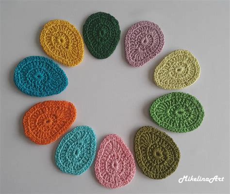 Crochet Easter Egg Appliques Easter Decorations By Mikelinaart