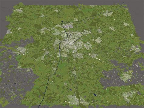 Mapa de la ciudad de Münster Alemania 50x50km Modelo 3D 149 max