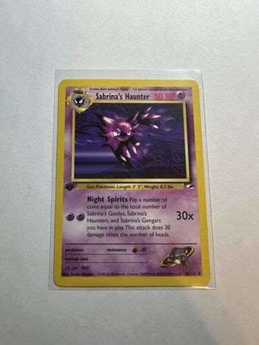 Pokémon Tcg Sabrinas Haunter Gym Heroes 58132 1st Edition 2000 Wotc