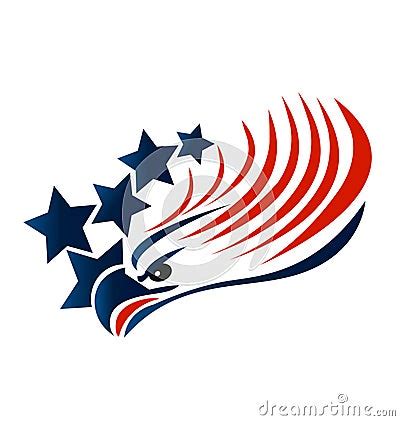 Bald Eagle American Flag Logo Stock Vector - Image: 39935110