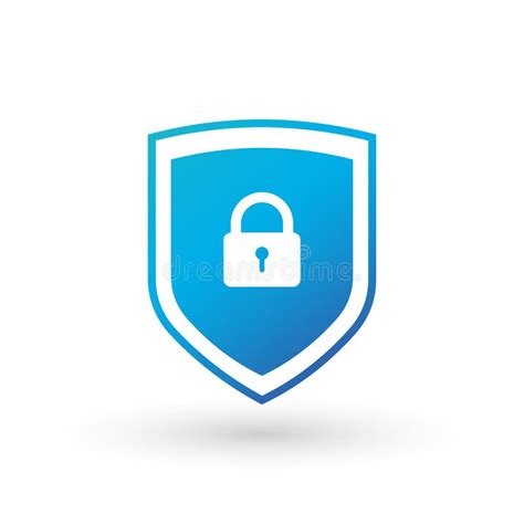 Shield Security With Lock Symbol Protection Safety Password Security Vector Icon Illustration