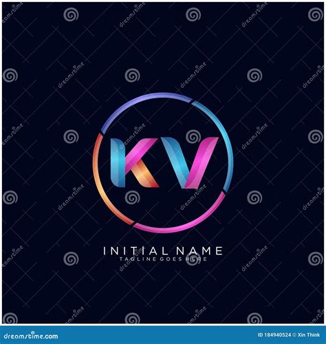 KV Letter Logo Icon Design Template Elements Stock Vector