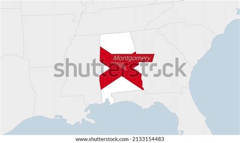 Us State Alabama Map Highlighted Alabama Stock Vector Royalty Free