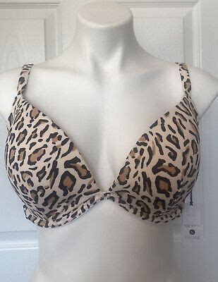 Shade And Shore Cream Leopard Bikini Top Size B Lightly Lined