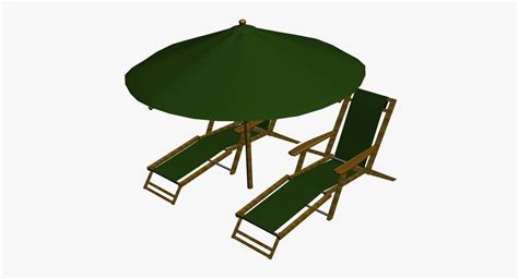 3d Fbx Beach Chairs Umbrella