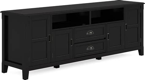 Solid Wood 72 Wide Transitional TV Media Stand Furniture For Modern