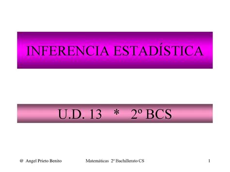 Inferencia Estad Stica Ppt Descargar