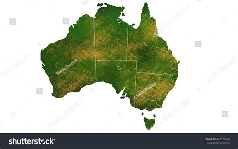 Australia Detailed Country Map Visualization Royalty Free Stock Photo