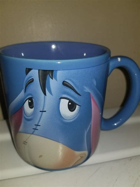 Preowned Disney Winnie The Pooh Eeyore Collectible Blue Jumbo Mug