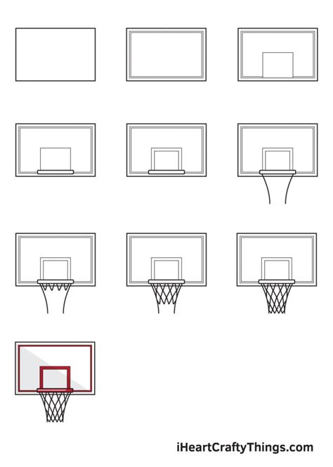 Basketball Hoop Drawing - How To Draw A Basketball Hoop Step By Step