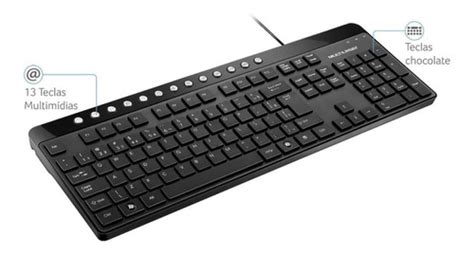 Teclado Preto Teclas Baixas Soft Touch Usb Multilaser Portug Frete grátis