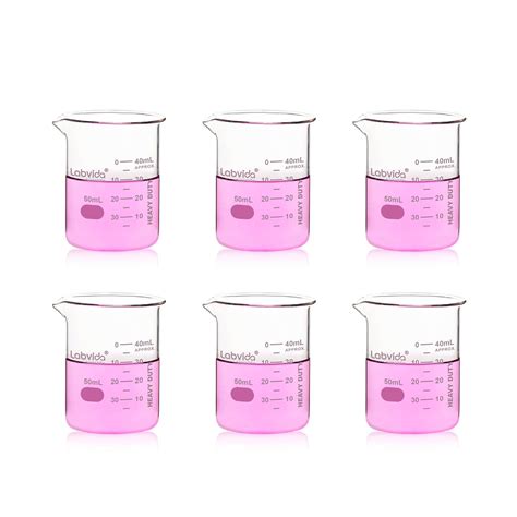 Amazon Labvida 6pcs 50ml Upgrated Thick Glass Beakers Beaker Shot