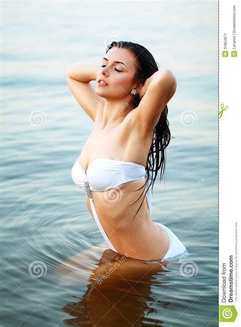 Brunette Model Posing Stock Image Image Of Beach Breasts 31854871