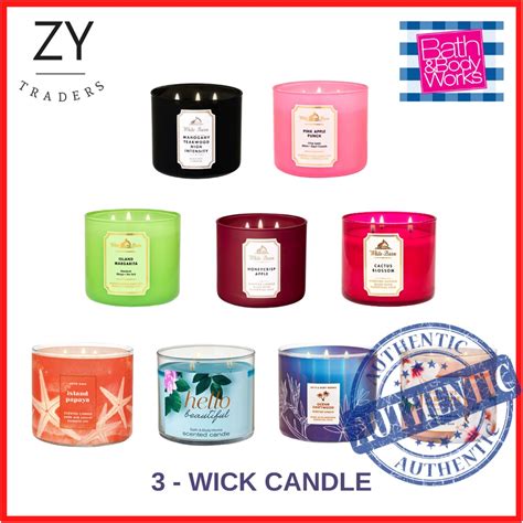 Bath Body Work Sale BBW 3 Wick Candle Scented Candle 100 Authentic Shopee Malaysia