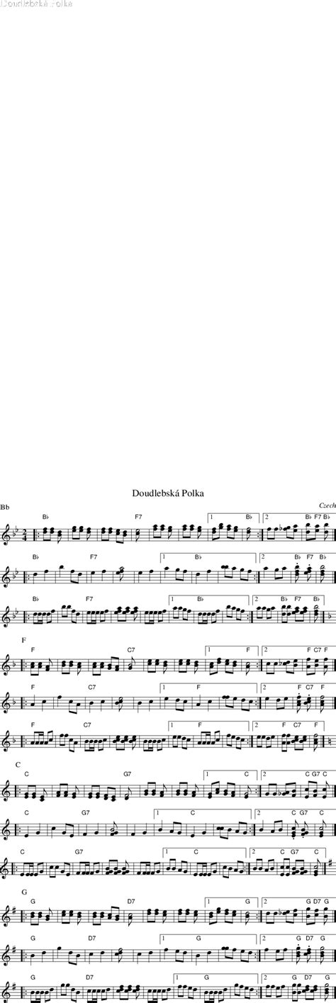 Doudlebska Polka On Folk Tune Finder