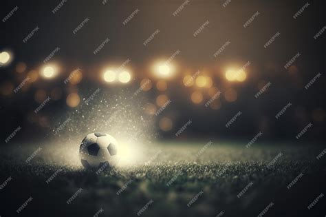 Premium Photo | A soccer ball on a soccer field