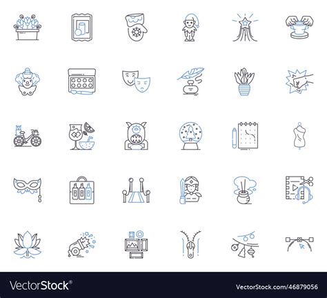 Whimsical Fancies Line Icons Collection Dreamy Vector Image