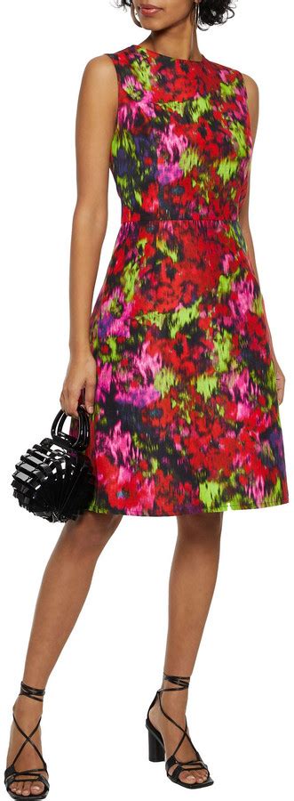 Carolina Herrera Printed Cotton And Silk Blend Faille Dress Shopstyle