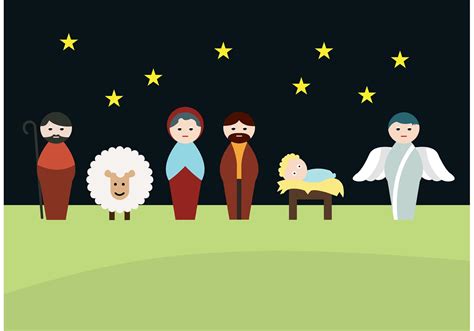 Manger scene Nativity scene 86057 Vector Art at Vecteezy