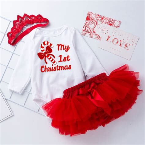 Baby Girl First Christmas Outfit My First Christmas Red & - Etsy