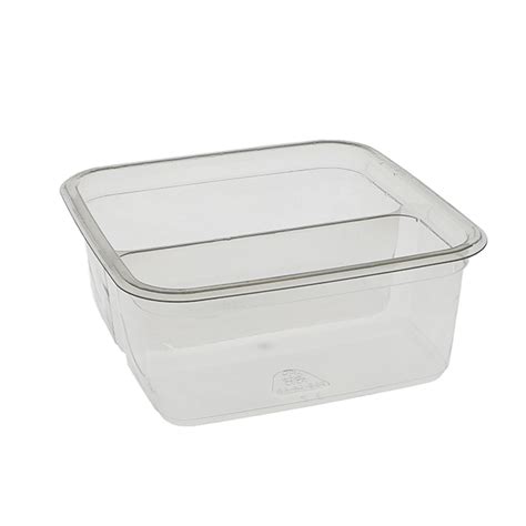 Oz Compartment Recycled Plastic Square Container Clear