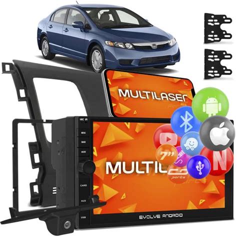 Central Multim Dia New Civic Evolve Infinity Multilaser Mp Din Bt