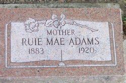 Ruie Mae Ratliff Adams 1883 1920 Memorial Find A Grave