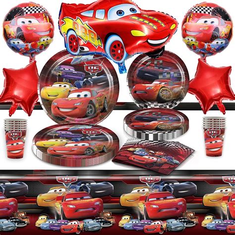 Newtic 56pcs Kit Compleanno Cars Decorazioni Compleanno Cars Piatti