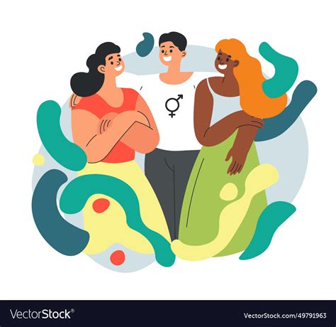 Gender Identity Bisexual Male With People Vector Image