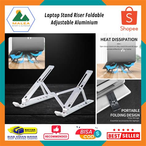 Jual Laptop Stand Riser Foldable Adjustable Aluminium Dudukan Laptop