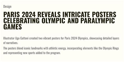 Paris 2024 Reveals Intricate Posters Celebrating Olympic And Paralympic