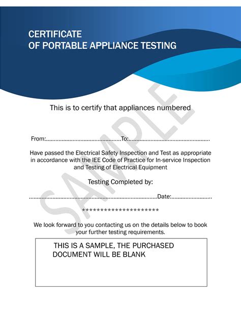 Pat Testing Certificate Etsy Uk