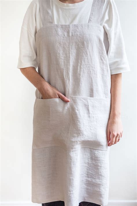 Linen Bib Apron Made Trade