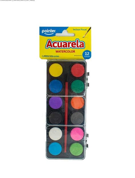 Acuarela Pointer Colores Estuche Plastico Con Pincel Unidad Arimany