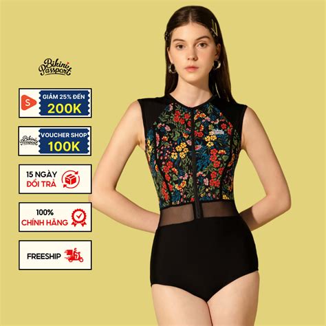 Đồ bơi NỮ BIKINI PASSPORT kiểu Một mảnh lỗ cách điệu có khóa màu Floral BS FLO